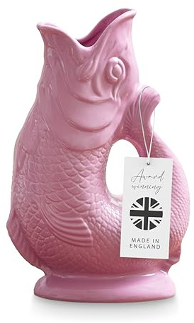 Wade Brocca per pesci, realizzata a mano a Stoke-on-Trent Inghilterra, premiato marchio iconico del patrimonio britannico, in terracotta inglese, 1,2 l, rosa, WA967804PNK