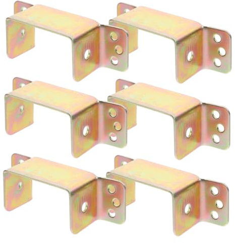 NOLITOY 6pcs Thickened U-Shaped Bed Rail Brackets Buckle Replacement Bed Beam Support for Enhanced Stability and Increased Weight Capacity Suitable for Various Types