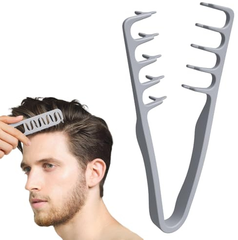VRYNDH Korea Pettine Texture,Pettine a Denti Larghi per Volume e Morbidezza, Grigio, Definisce e Districa Senza Sforzo,per Tutti Tipi Capelli