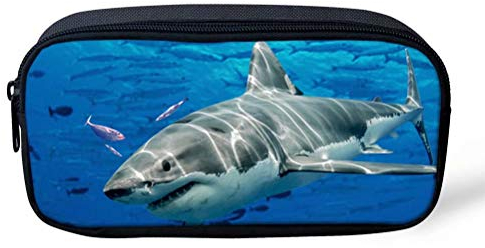 POLERO Federtasche Junge gefüllt Large Capacity Federmäppchen Hai Mäppchen Ozean Meereslebewesen Stil