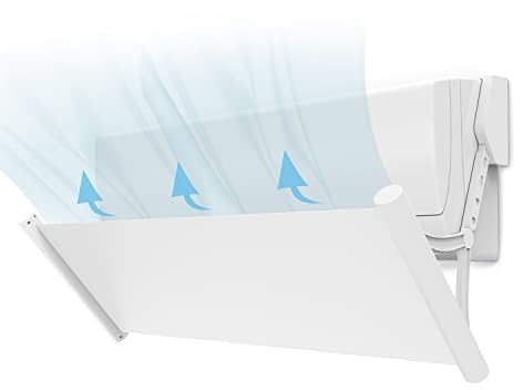 Déflecteur Climatiseur & Air Conditionné Vent Déflecteur,180 Degrés Réglable,Longueur Réglable (Blanc)