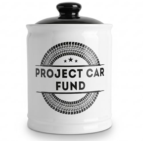 Cottage Creek Jars | Project Car Fund Piggy Bank | Car Accessories Ceramic Jar for Office & Home Decor | Gifts for Men, Dad, Boyfriend, Teens, Women, Friends, Mens Gifts for Father's Day