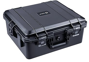 Lykus HC-4120 Wasserdicht Koffer mit Schaumstoff, Innenmaß 41x36x19 cm, geeignet für Kamera,Projektor,Elektronik und mehr