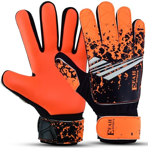 EFAH SPORTS Football Goalkeeper Gloves for Boys Kids Youth with Super Grip