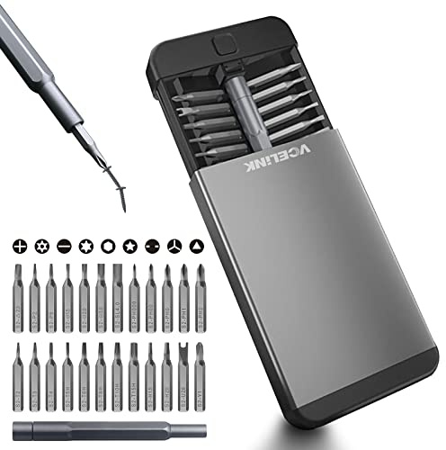 VCELINK Precisionsskruvmejsel set med 24 S2-bitar, 25-i-1 skruvmejselsats, demontering och reparationssats för iPhone, ipad, Switch, PS4, Xbox, PC, Macbook, glasögon, klocka