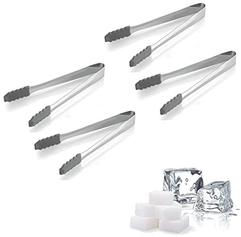 ZMREN Pinces à sucre, 4 Pcs Pince à Glaçons en 304 Acier Inoxydable, Pince de Service Pince Bonbon, pour Glace,Sucre, Biscuit,Bar,Buffet,Grill Bar Cuisine et Plus