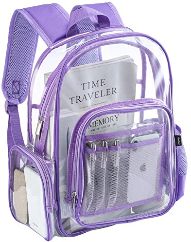 ProCase Klarer Rucksack Plastik Schulrucksack Schultasche,Transparent Wasserdicht Durchsichtig Strapazierfähige PVC-Buch-Tasche Clear Backpack für Schule Theater und Beruf
