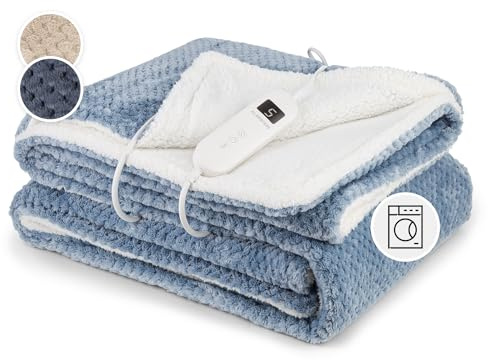 Klarstein Matrimoniale XL, Coperta Termica Elettrica 180 x 130 cm, Scaldaletto Matrimoniale Elettrico 9 Livelli di Temperatura, Lavabile in Lavatrice, Coperta Elettrica per Letto e Divano