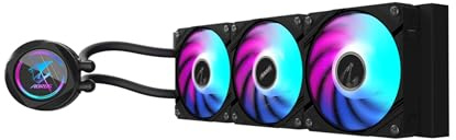 AORUS WATERFORCE II 360 Liquid CPU Cooler, 360mm Radiator with 3x120mm Low Noise ARGB Fans, Compatible with Intel LGA1851, LGA1700, and AMD AM5 (GP-AORUS WATERFORCE II 360)