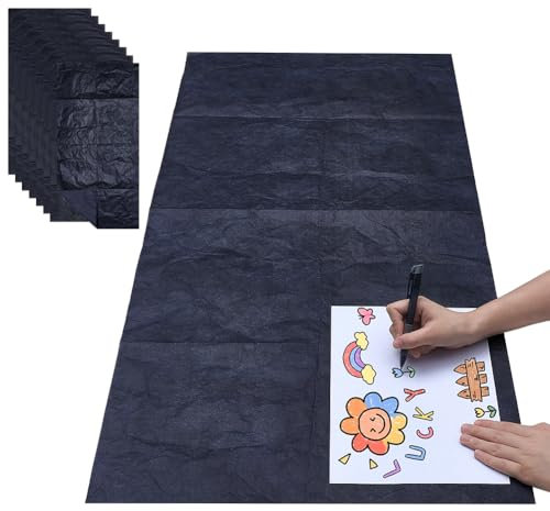 NBEADS 8 Blatt Schwarz Carbon Transferpapier, 105x51cm Graphit Transferpapier Kohlenstoff Transparentpapier Blatt Kohlepapier Für Holz Papier Leinwand Stoff Skizze Zeichnung