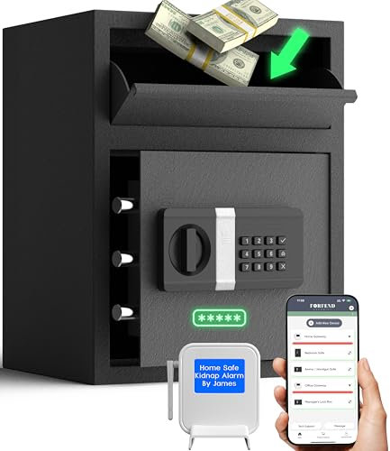 FORFEND Smart Home Safes | WiFi Safe Box App Unlock/Alarm | Voice Command, Kidnap SOS Alarm, Tamper Detect, Frozen Mode| Money Security Lockbox History Track | Caja Fuerte Anti-Pry Remote Live Monitor