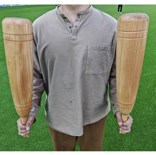 LXLZYXSF Wood Indian Clubs Shoulder Exercise Equipment, Each Club 6.6lbs / 3kg Weights, Strength Training Bars Full Body Workout Clubbells, A Pair Clubs