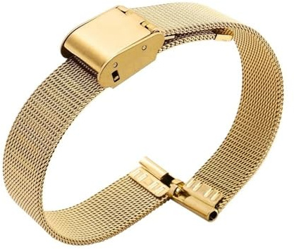RTRCAGAKKM Passar för små stålarmband för Armani Lämplig för DW Passar för Longines passar för CK 6 8 10 mm länkarmband, Gold-Steel Strap, agat