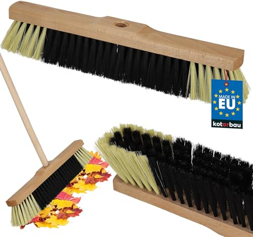 KOTARBAU® Besen ohne Stiel - 40 cm - Straßenbesen - mit Nylonborsten - Kehrbesen aus Holz - Besen für Draußen & Drinnen - Zimmerbesen ohne Stiel
