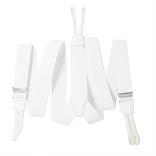 YEHMAN Bretelle Hercule da Uomo, Prodotte in Francia, 120 cm Regolabili, Colore: Bianco