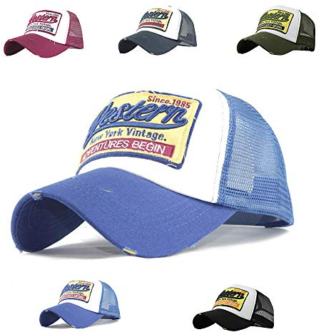 Yutdeng Gorras Hmobre Beisbol con Visera Gorra de Rejilla Bordados de Verano Molienda Borde Haga Viejo Sombrero Casual Gorras Rapero