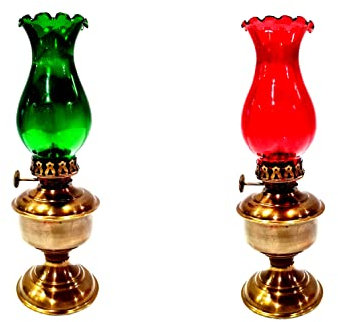 7 Nautico Ottone Marrone Antico Rosso/Verde Uragano Lampada Olio Nave Lanterna Della Barca Casa Decorativa Set di 2