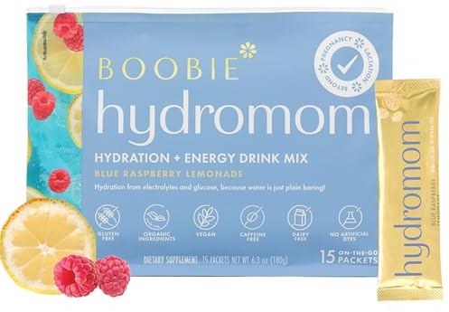 Boobie Hydromom Electrolyte Mix Hydration Boost - Blue Rasp Lemonade 15 Ct