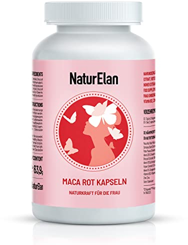 Maca Rot Kapseln mit Roter Panax Ginseng, Brokkoli, Ingwer, Vitamin B12, Zink & Selen, ohne Zusätze, Vegan, 120 Kapseln, in Deutschland produziert