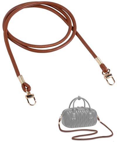 MEGAVOW Schulterriemen Schultergurt Taschengriff für Schultertasche Umhängetasche Cross-Body Tasche, PU Lederriemen Taschenhenkel Handtaschen Gurt, Braun, 120cm