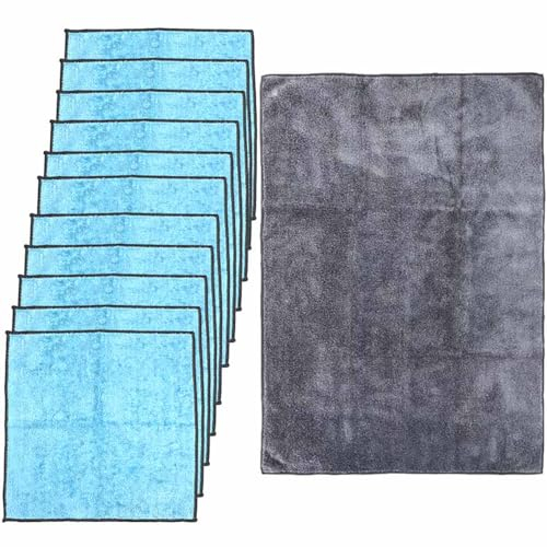 Pastaclean® Putztücher Set | 11 Stück Flauschtücher + 1 Stück Maxi Reinigungstuch | Saugstarke Reinigungstücher für den Haushalt