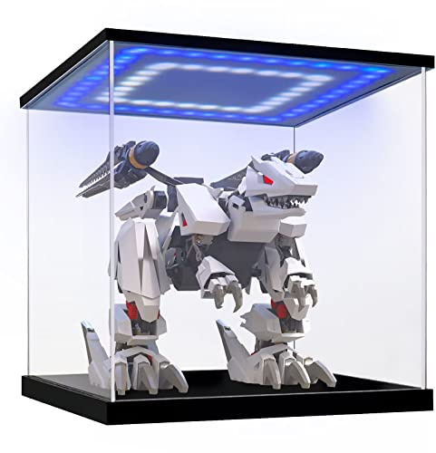 Huijintao Vitrina Expositora para Colecciones, Vitrina Metacrilato con luz LED, Caja Metacrilato Transparente, Urna Metacrilato Expositor Vitrina para Colecciones, Miniaturas, Figuritas (15x15x15 cm)