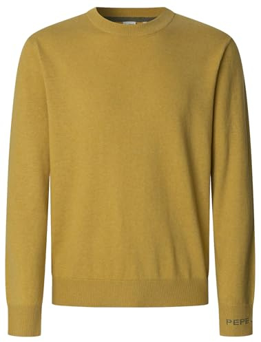 Pepe Jeans Pull à col Rond Andre pour Homme, Jaune (CAST Yellow), M, Jaune (Jaune moulé), M