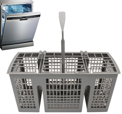 Cesta para cubiertos para muchos lavavajillas, cesta para cubiertos de lavavajillas, cesta de repuesto resistente al calor con asa, cesta universal para cubiertos, organizador de cubiertos flexible