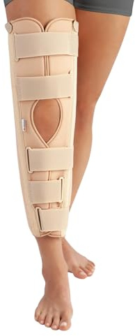 GERCARE Órtesis Inmovilizadora de Rodilla de Tres Paneles 0°. Rodillera Ortopédica Ajustable para Inmovilización Completa. Soporte Postoperatorio y Recuperación de Lesiones (Altura: 50 cm)