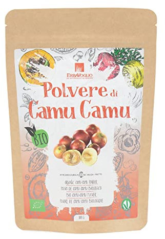 Erbavoglio Polvere di Camu Camu Bio - 100 g - Alimento biologico - Fonte naturale di vitamina C, supporta il sistema immunitario e la vitalità.