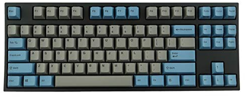 Leopold FC750R PD 87keys High End Mechanische Tastatur MX Cherry Switch 1,5 mm PBT (Grau/Blau, Schwarzer Schalter)