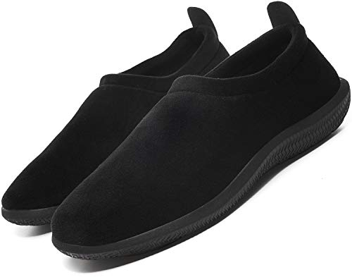 Hiver Pantoufles Hommes Femmes Coton Peluche Chaussons Mémoire Mousse Accueil Slippers Automne Intérieur/extérieur Chaussures Unisexe Taille, Noir, 43 EU,Noir,43 EU
