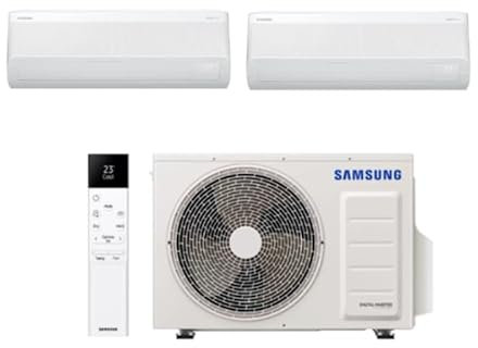 SAMSUNG CLIMATIZZATORE WINDFREE COMFORT S2 WIFI DUAL SPLIT AJ040TXJ2KG DUE SPLIT 9000+12000