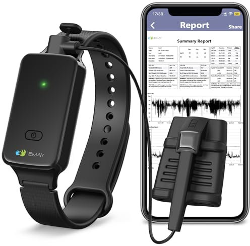 SleepO2 Wrist Recording Pulse Oximeter by EMAY | Continuous Pulse Oximeter to Record Blood Oxygen Saturation and Pulse Rate Overnight | Export Sleep Report & Raw Data