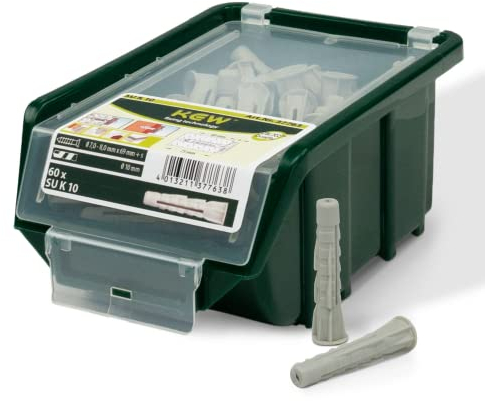 KEW 30 x Super Universal Kragplugg – universellt användbara nylonpluggar för betong, plattor, sten etc. – spridningsplugg – 12 x 72 mm – 30 set