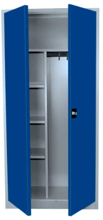 Lüllmann Mehrzweckschrank Spind Spindschrank abschließbar 180x80x38cm (RAL 5010 Enzianblau)
