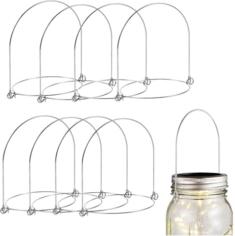 DOITOOL 8PCS Mason Jar Wire Hangers, Stainless Steel Wire Handles for Wide Mouth Mason Jar Canning Jars, Hanging Jars, Jar Hanging Hook (86mm)