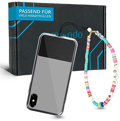 pamindo Chaîne de téléphone portable avec perles - Bracelet de téléphone portable - Pendentif de téléphone portable - Bijou pratique - Dragonne pour téléphone portable - Plusieurs couleurs