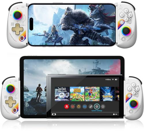 arVin Wireless Gamepad Controller for iPad/Tablet/iPhone/Android/Switch [Within 5-10]with RGB Hall Effect Joystick/Hall Trigger/Turbo/Support Streaming on Xbox/PS4/PC Console/Cloud Gaming/CODM Mobile