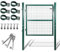 Cecaylie Portail de jardin en métal en acier galvanisé - 100 x 100 cm - Pour clôture, porte de cour, avec poignée en acier inoxydable et 3 clés - Vert