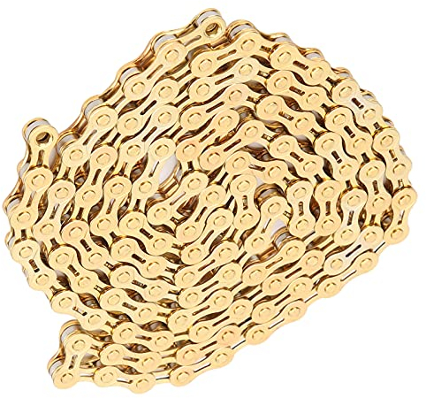 SUNGOOYUE Cadena de Bicicleta de Montaña de 8 Velocidades, Eslabones Ligeros de 116L, Cadena de Bicicleta de Rápido Semihueca para Bicicleta de Montaña, Bicicleta de Carretera