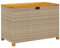 Willood Gartentruhe Beige 110x55x63 cm Poly Rattan Akazienholz