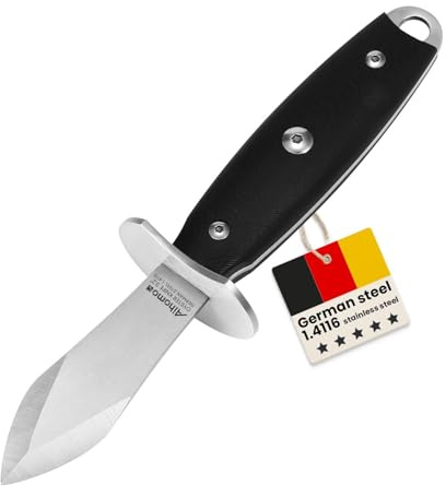 Aihomo German Stainless Steel Oyster Knife, Seafood Opener Tool, with Cut-Resistant Hand Protection Design, Wide Blade Oyster Knives Suitable for Shucking Various Shellfish, Seafood gadgets