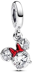 PANDORA Moments Disney Minnie Maus Silhouette Charm-Anhänger aus Sterling Silber mit Zirkonia, Kompatibel Moments Armbänder, 793533C01