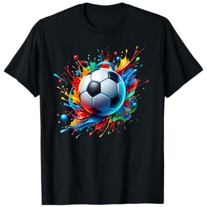 Bunter Fussball Jungen Herren Bunt Kinder Fußball Fußballer T-Shirt