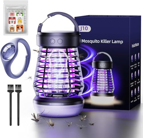 Upgraded Electric Fly Zapper,3 in 1 Bug Zapper Outdoor & Indoor, Electric Mosquito Killer Lamp with 2000V Grid & On/Off Switch, Mosquito Traps for Kitchen, Patio, Backyard, and More
