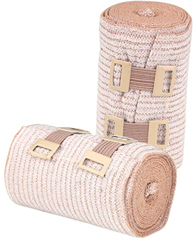TOBBOMEY 2 rouleaux Bandages Élastiques de Compression Respirants Soutien Sportif pour Chevilles Poignets et Articulations