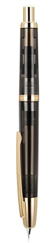 Jinhao - Reservoarpenna, serie 20, extra fin indragbar spets, svart transparent, med bläckkonverteringsset (guldklämma)