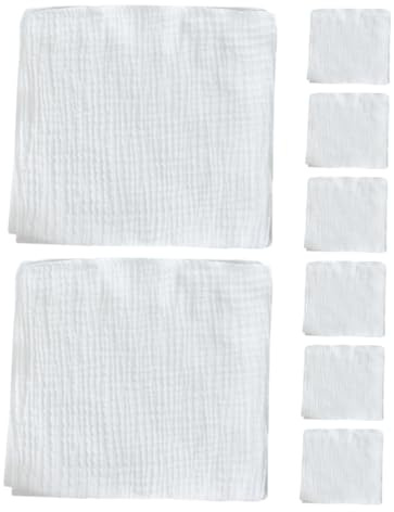HEMOTON Pañales Reutilizables para Recién Nacidos 8 Piezas de Algodón 100% Doble Capa 43X45 CM Paños para Eructar Toallitas Suaves para Bebés Uso Lavable y Cómodo