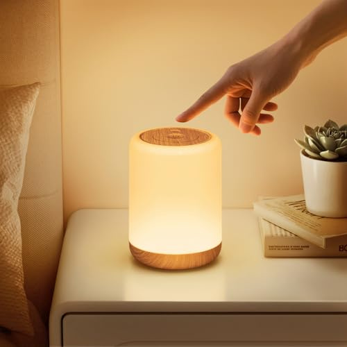 CAKLIK Night Light, Dimmable Touch Bedside Lamp with 256 RGB, Timer, Memory | 2000mAh USB Rechargeable Battery Lamp,3 Light Mode Wireless Lamp for Bedroom Breastfeeding Camping
